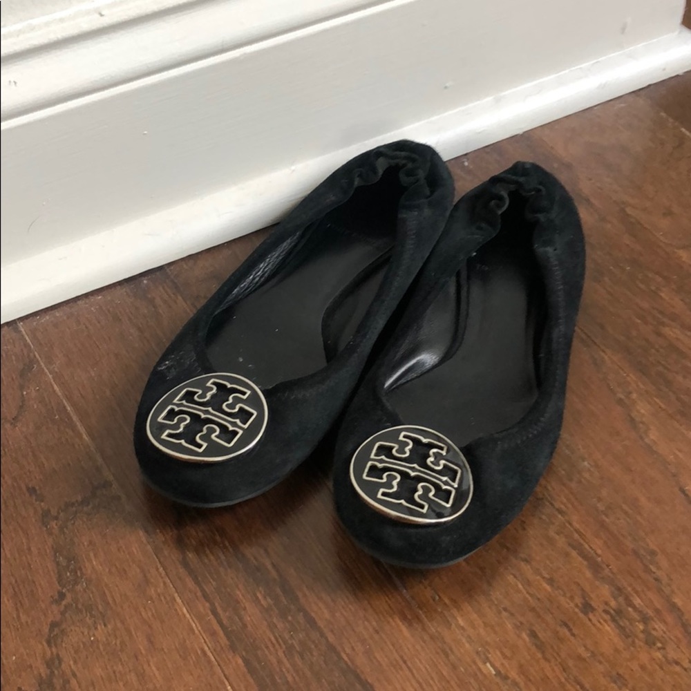 Tory Burch black suede flats
